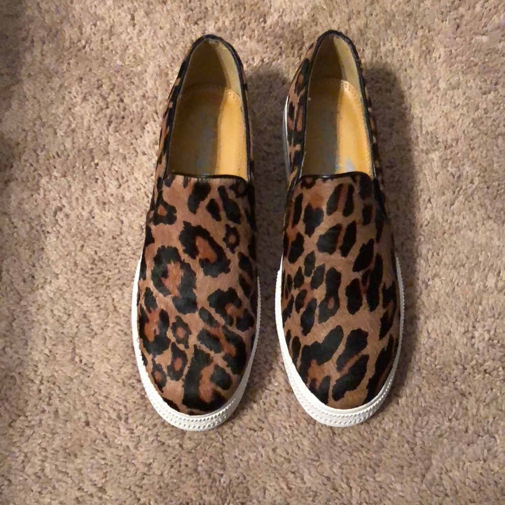 Leopard Print Slip On Wedges